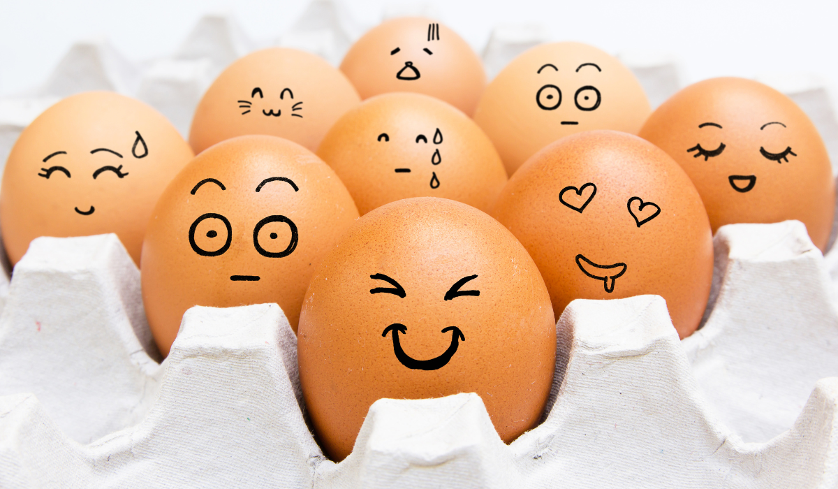 eggs with funny faces